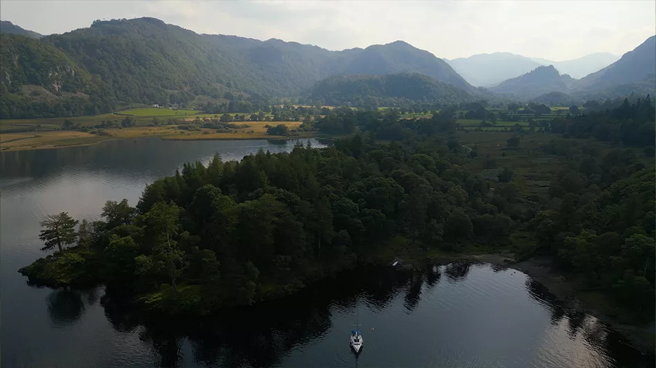 Aerial shot of Derwent Water